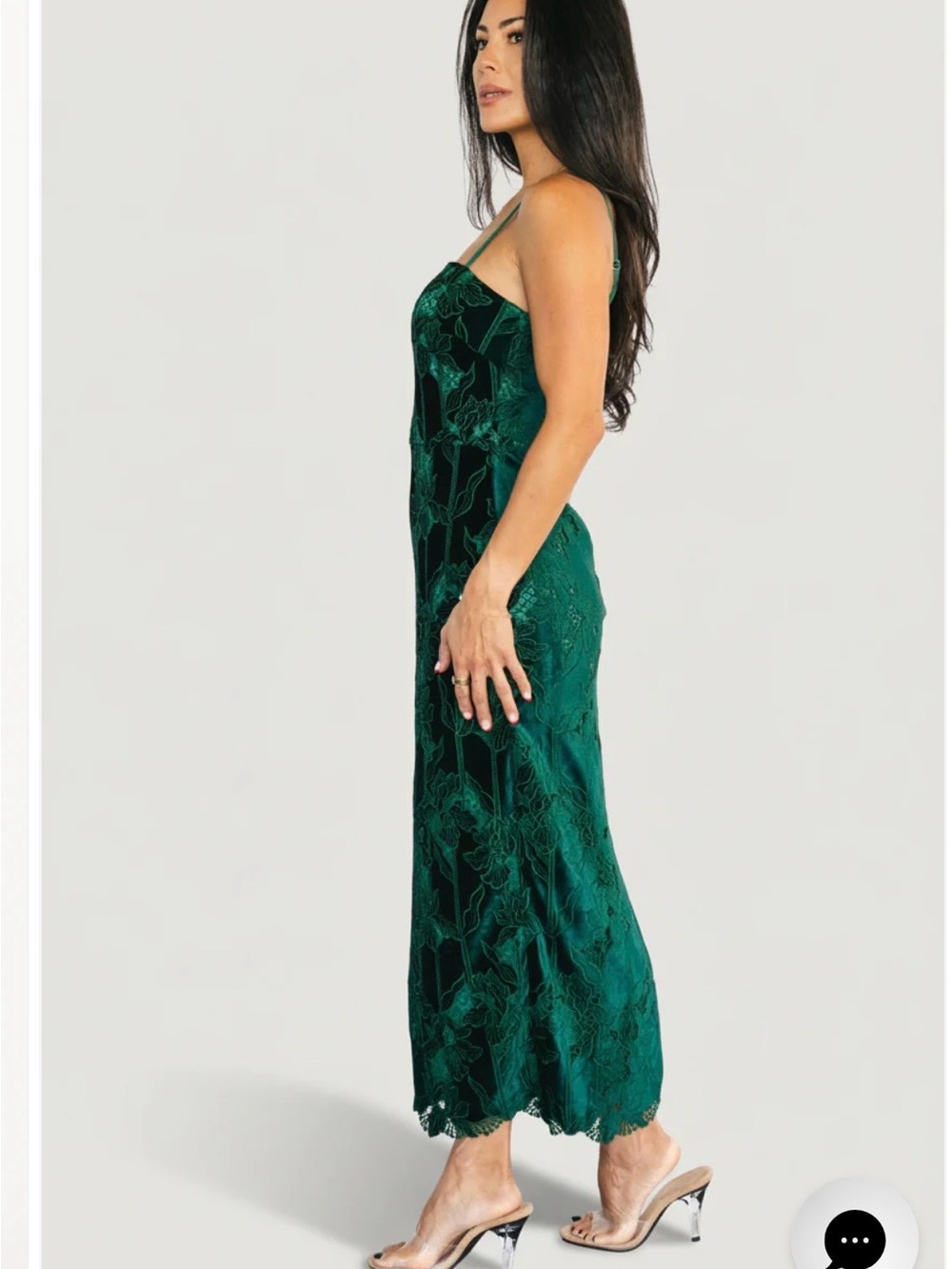 Baltic Born Emerald Green Lace Slip Maxi Dress - Picture 4 of 6